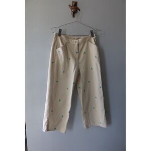 L.L.Bean Women's Khaki Embroidered Duck Capris Size 0